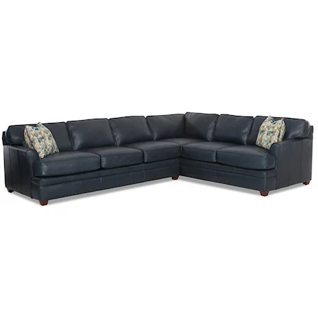 Transitional Flare Arm 2-Piece Sectional with Right-Facing Corner Sofa